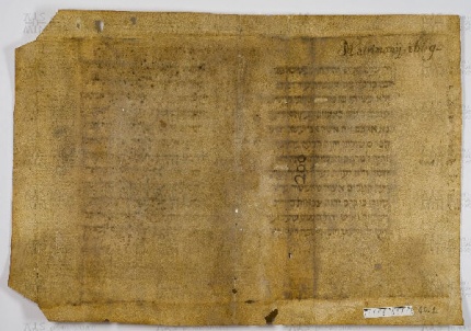 Pergamene ebraiche ACAMO 2-63, s.s - 40.1b
