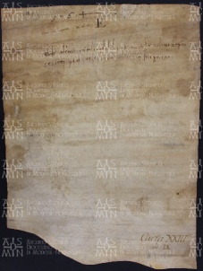 22 A.7.XXIIIv, Investitura fatta da Leodoino vescovo a favore di Adelmaro e Gimperga sua moglie, Modena, 879, ott. 27