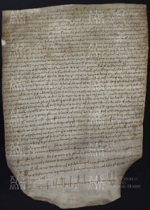 33 B.11.XXXIIIr, Investitura fatta da Ingone vescovo a favore di Brocardo e dei fratelli Singezio e Igezio da Polinago, Modena, 1025, mar. 11