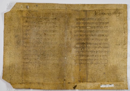 Pergamene ebraiche ACAMO 2-63, s.s - 40.1b